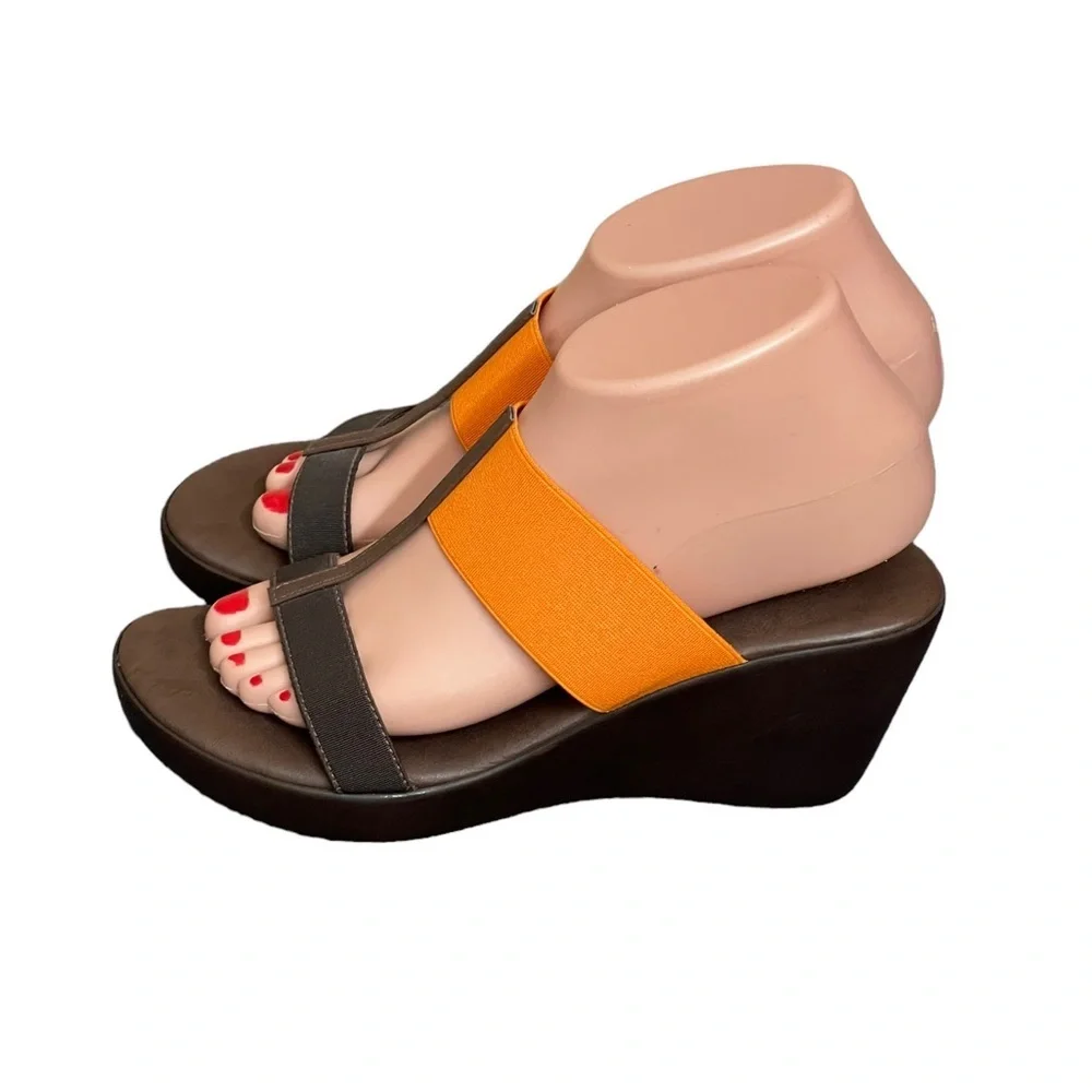 Patricia‎ Green Wedge orange/brown Sandal size 38(8)